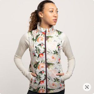 Oiselle Seattle Showers Vest * Ivory Floral * Size M * Like New